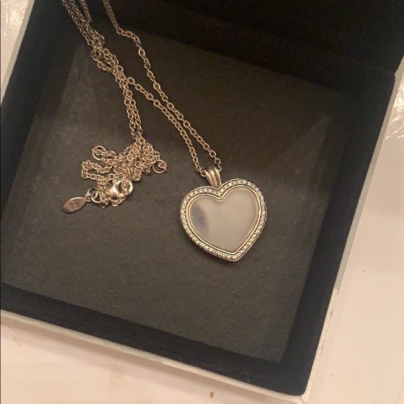 Pandora Jewelry - Pandora Sparkling Floating Heart Necklace